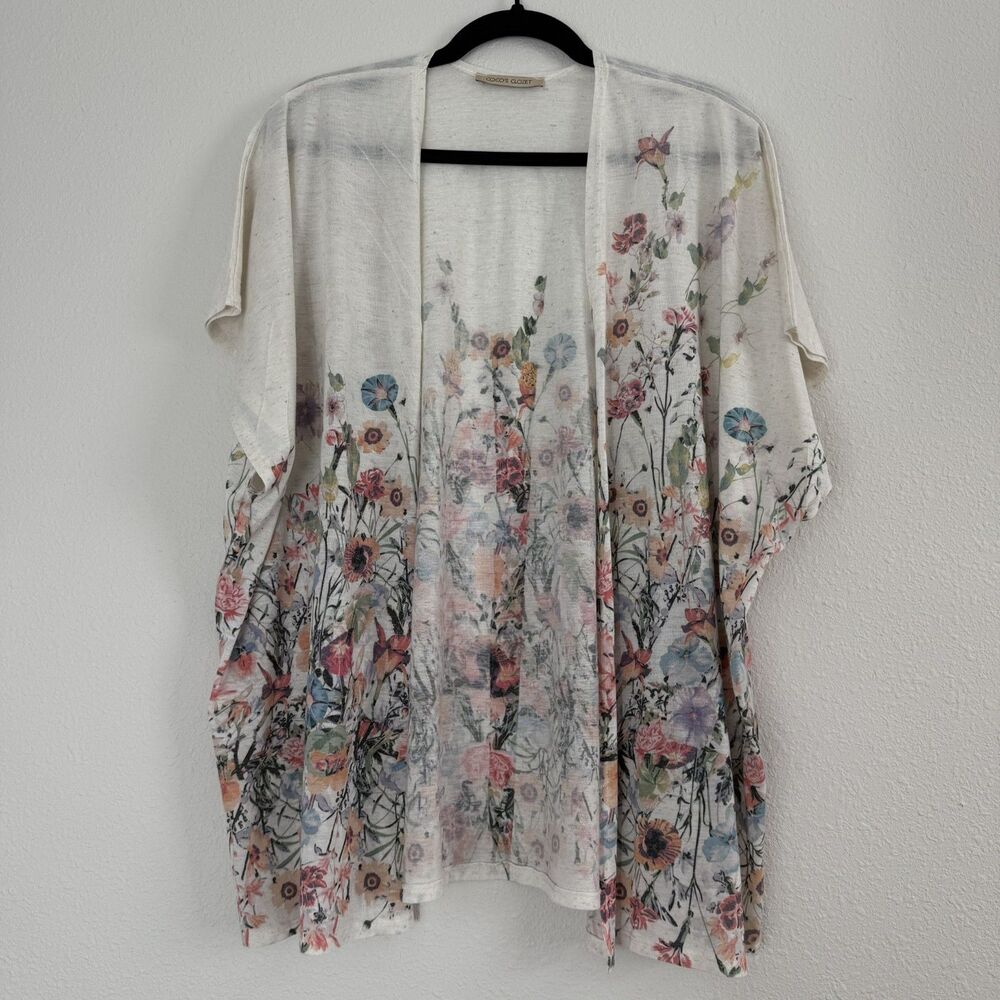 Womens Kimono Cardigan One Size Floral Print Open Front Breathable Coco's Clozet